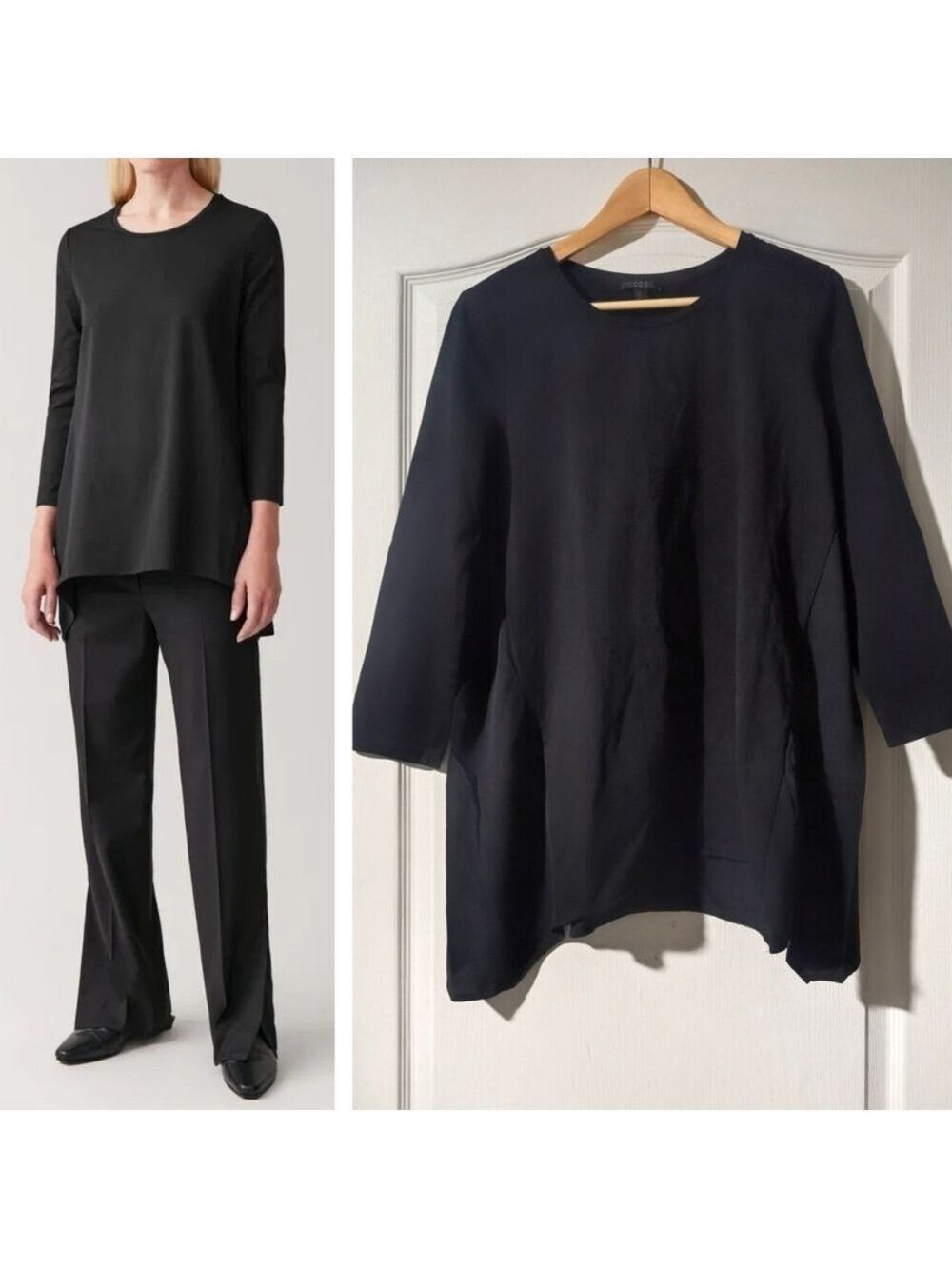 COS | Silk Panel Handkerchief Top In Black